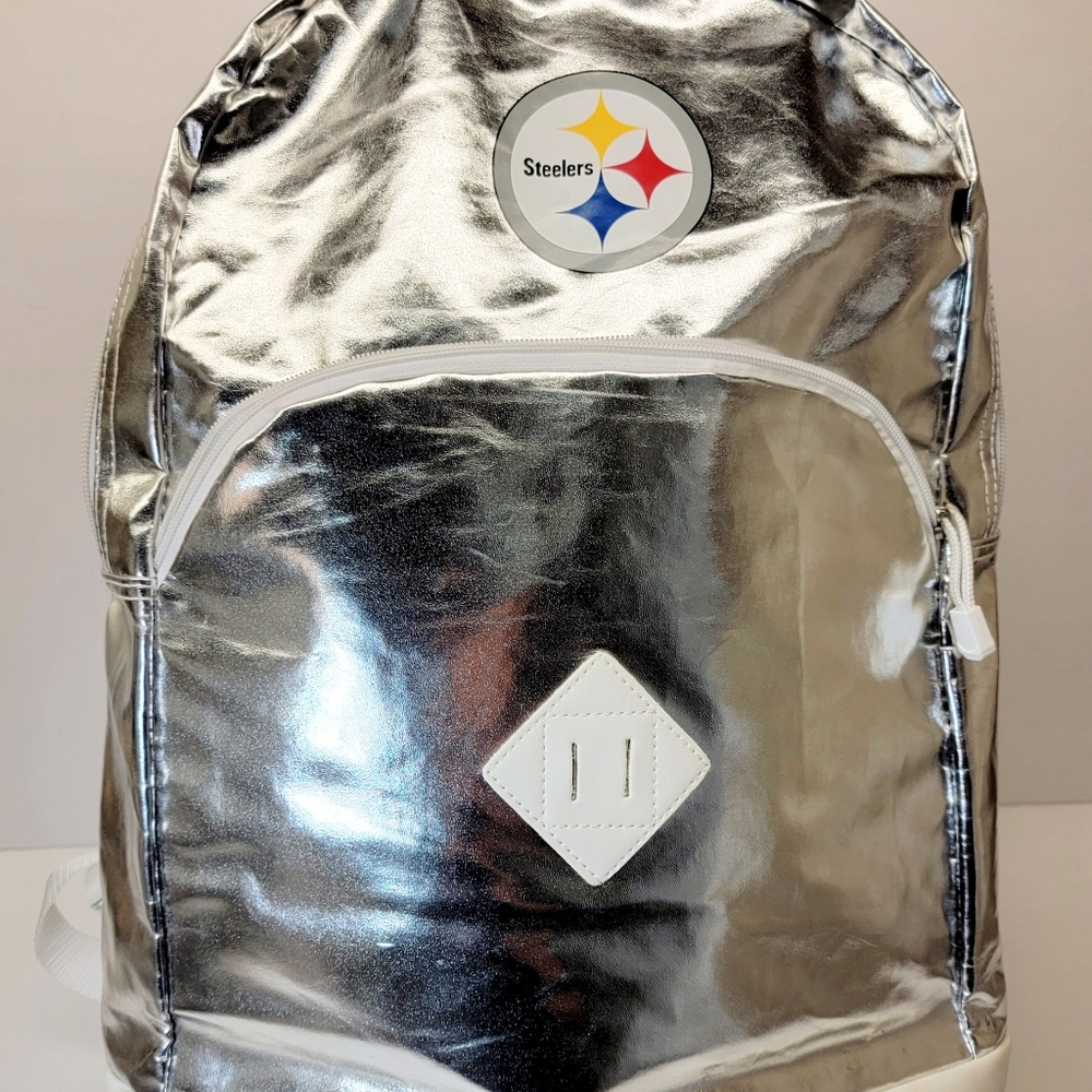 ◇NFL Steelers Backpack White, Silver